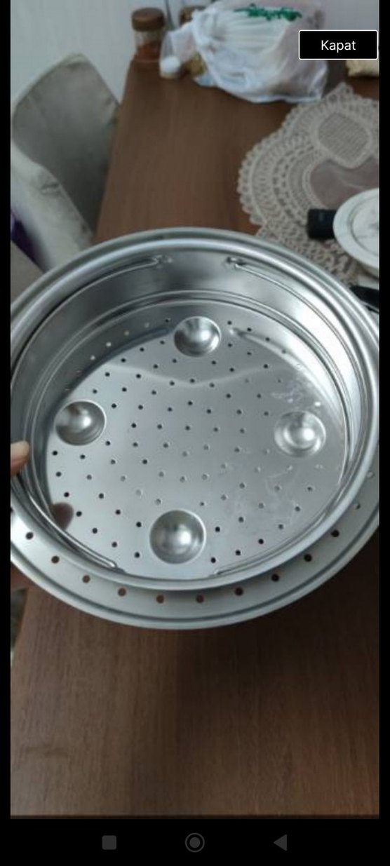 Paslanmaz Çelik Delikli Buharlı Tencer Aparatı Almanyadan getrdm - Görsel 3