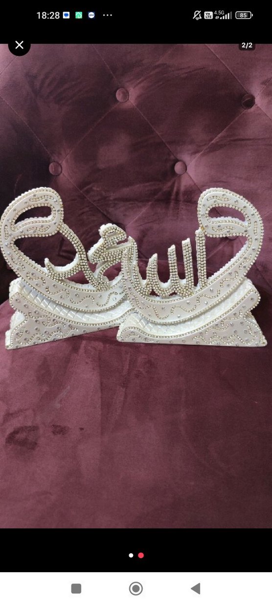 gümüş taş  İşlemeli Boncuklu Vintage Biblo - Görsel 2