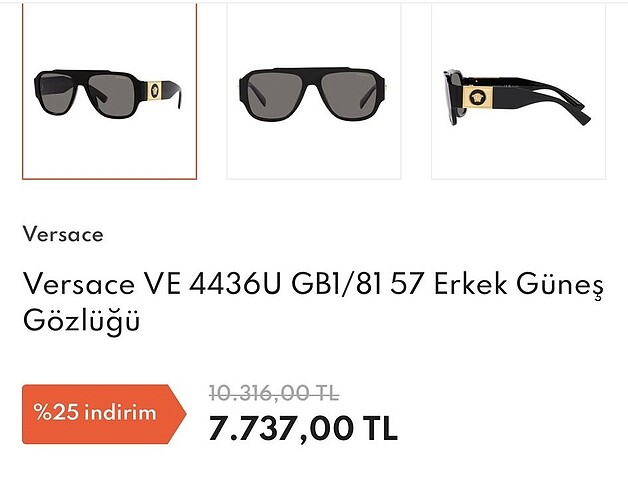 Versace güneş gözlüğü