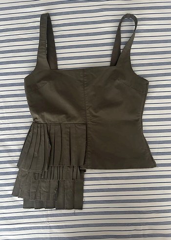 Zara Kadın Haki Pilili Bustier