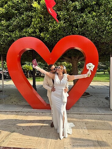 xxl Beden beyaz Renk Özel Dikim Nikah Elbisesi