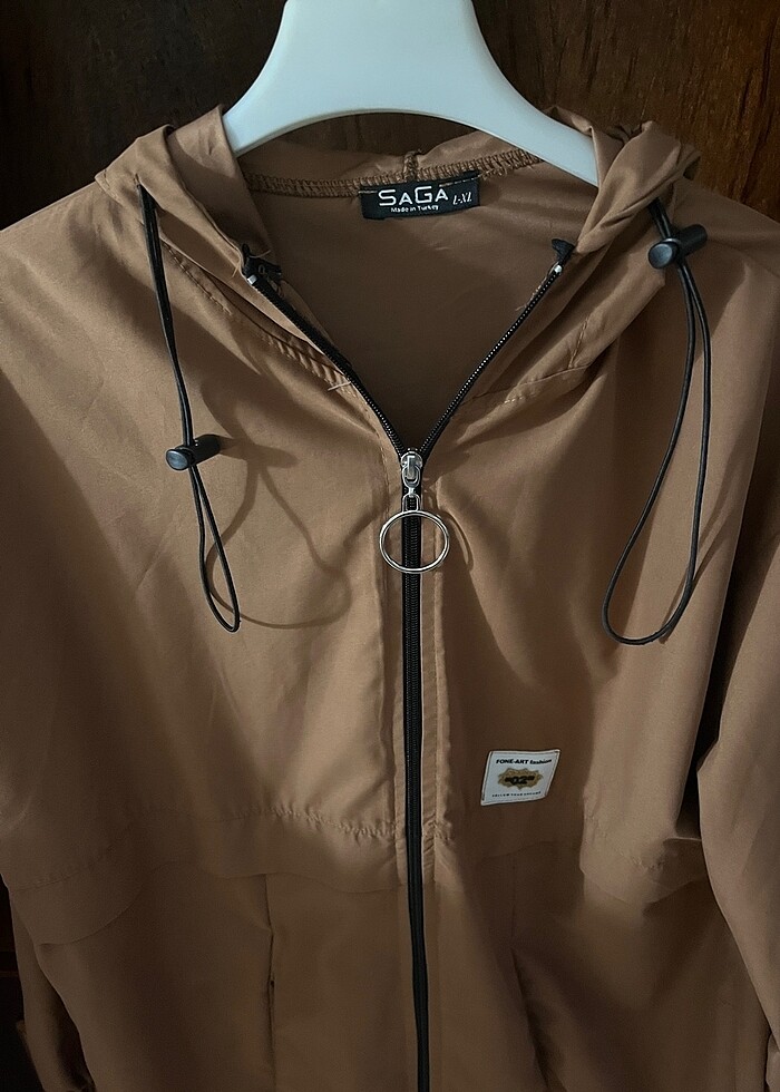 Kapişonlu trenç yağmurluk spor - Görsel 2