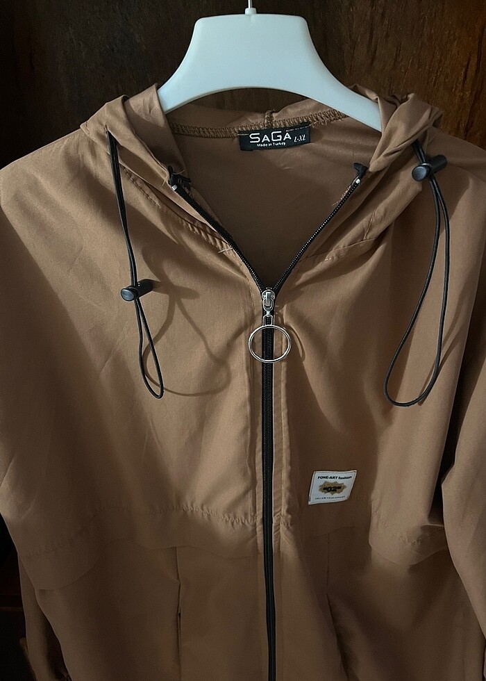 Kapişonlu trenç yağmurluk spor - Görsel 4