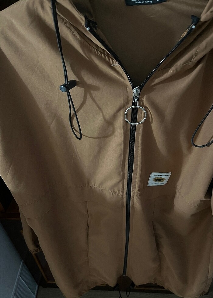 Kapişonlu trenç yağmurluk spor - Görsel 5