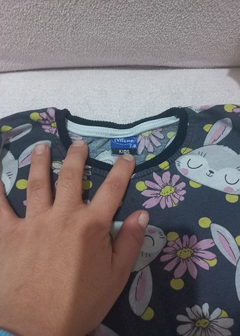 Kız Çocuk Renkli Baskılı Uzun Kollu Tişört - Görsel 8