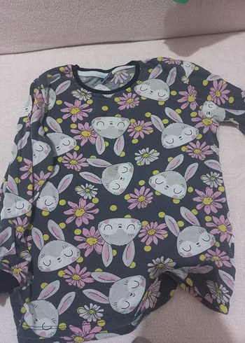 Kız Çocuk Renkli Baskılı Uzun Kollu Tişört - Görsel 9