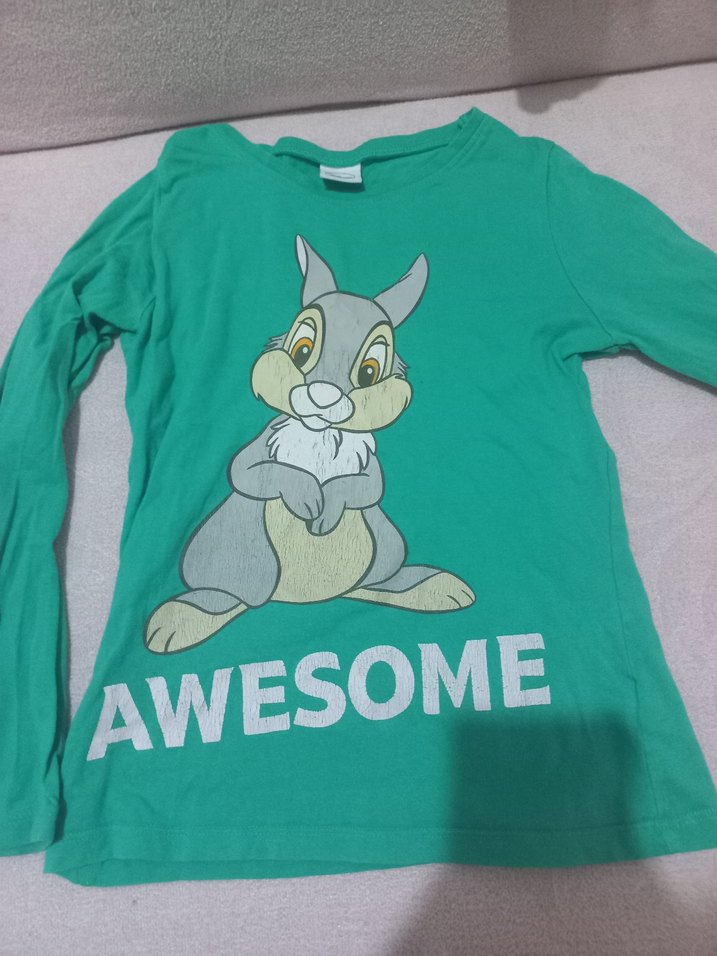 Kız Çocuk Renkli Baskılı Uzun Kollu Tişört - Görsel 4