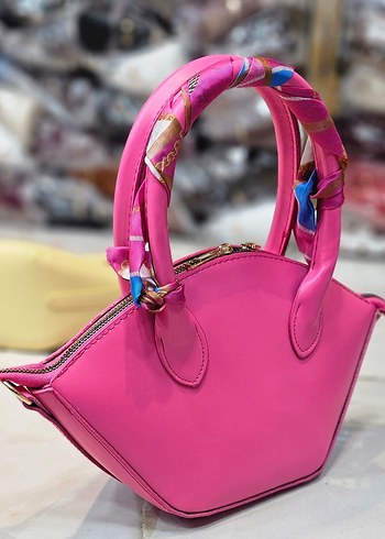 Fermuarlı Pembe Kadın Çanta