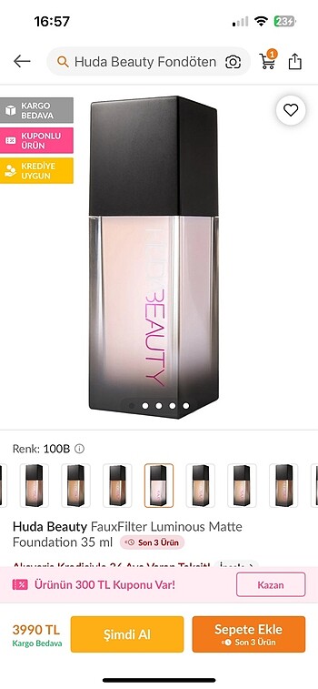 Hudabeauty fondöten