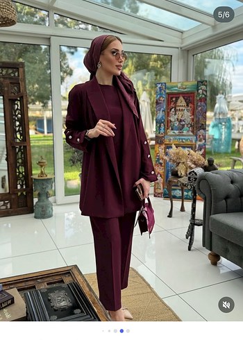 Lila üçlü 1 beden noirre design takım - Görsel 7