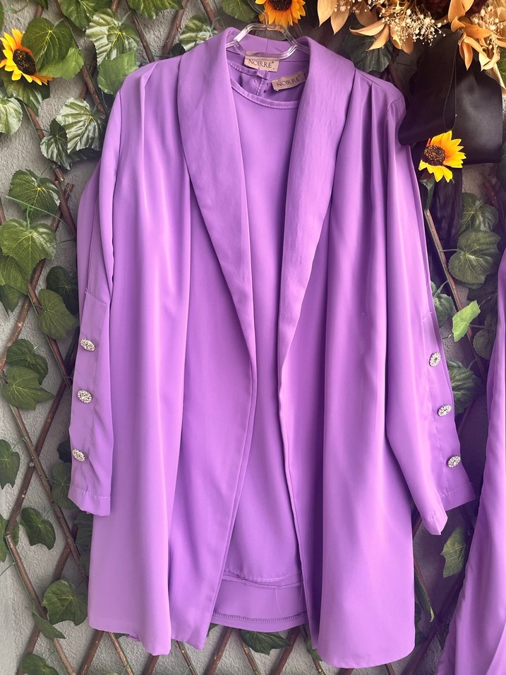 Lila üçlü 1 beden noirre design takım - Görsel 2