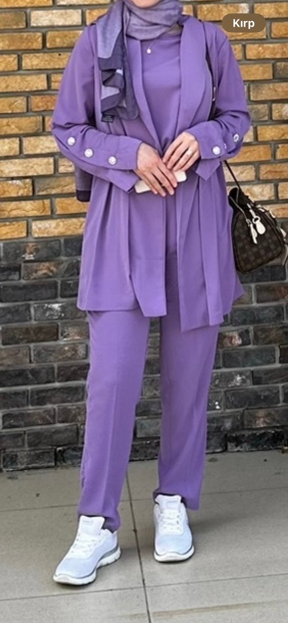 Lila üçlü 1 beden noirre design takım - Görsel 5