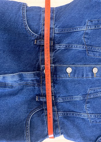 Düğmeli Mavi Denim Kadın Tulum - Görsel 5