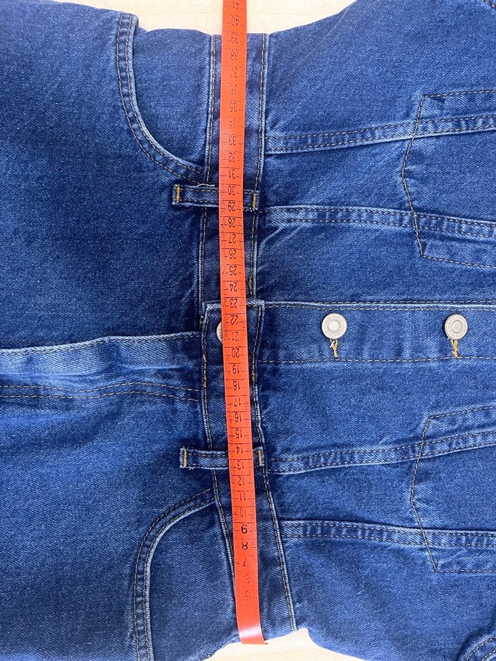 Düğmeli Mavi Denim Kadın Tulum - Görsel 5