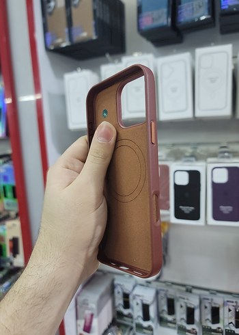 Deri, Kalın, İçi Kadife Kılıf, 16 Pro Max, Kahve Renginde - Görsel 7