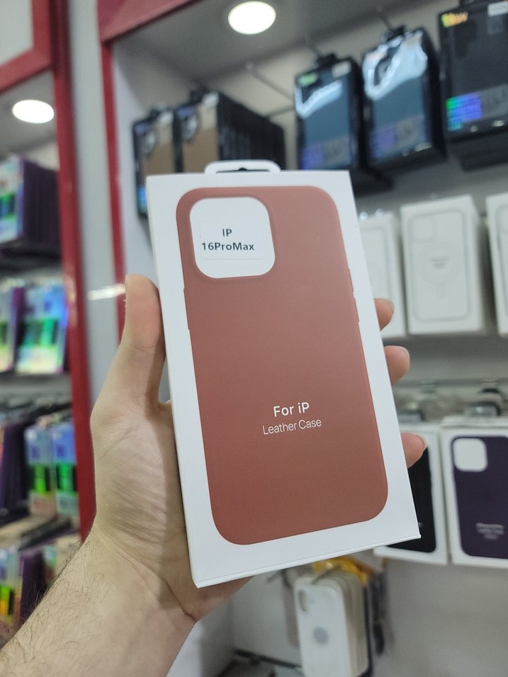 Deri, Kalın, İçi Kadife Kılıf, 16 Pro Max, Kahve Renginde - Görsel 4