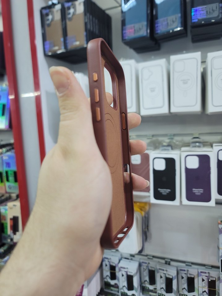 Deri, Kalın, İçi Kadife Kılıf, 16 Pro Max, Kahve Renginde - Görsel 5