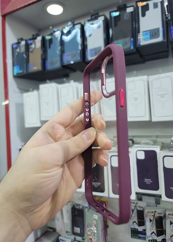 Sararmaz, Sert Plâstik Kılıf, 13 Pro Max için, Kırmızı Renginde - Görsel 3