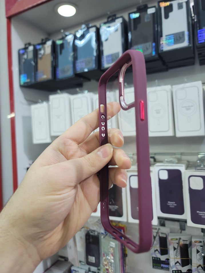 Sararmaz, Sert Plâstik Kılıf, 13 Pro Max için, Kırmızı Renginde - Görsel 3