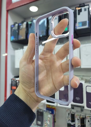 Sararmaz, Sert Plâstik Kılıf, 13 Pro Max için, Mor Renginde - Görsel 2