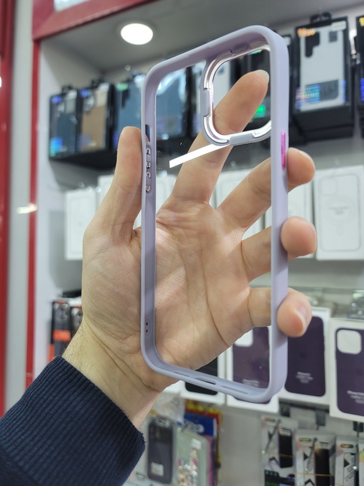 Sararmaz, Sert Plâstik Kılıf, 13 Pro Max için, Mor Renginde - Görsel 2