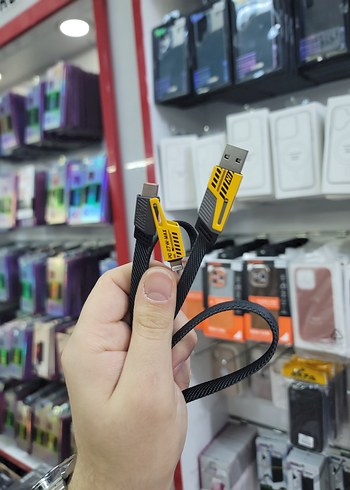 4'lü 1 Arada, Kumaş Şarj Kablosu - Görsel 5