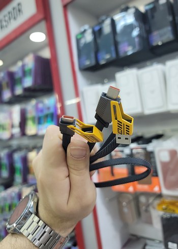 4'lü 1 Arada, Kumaş Şarj Kablosu - Görsel 6