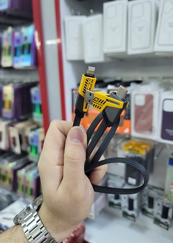 4'lü 1 Arada, Kumaş Şarj Kablosu - Görsel 4