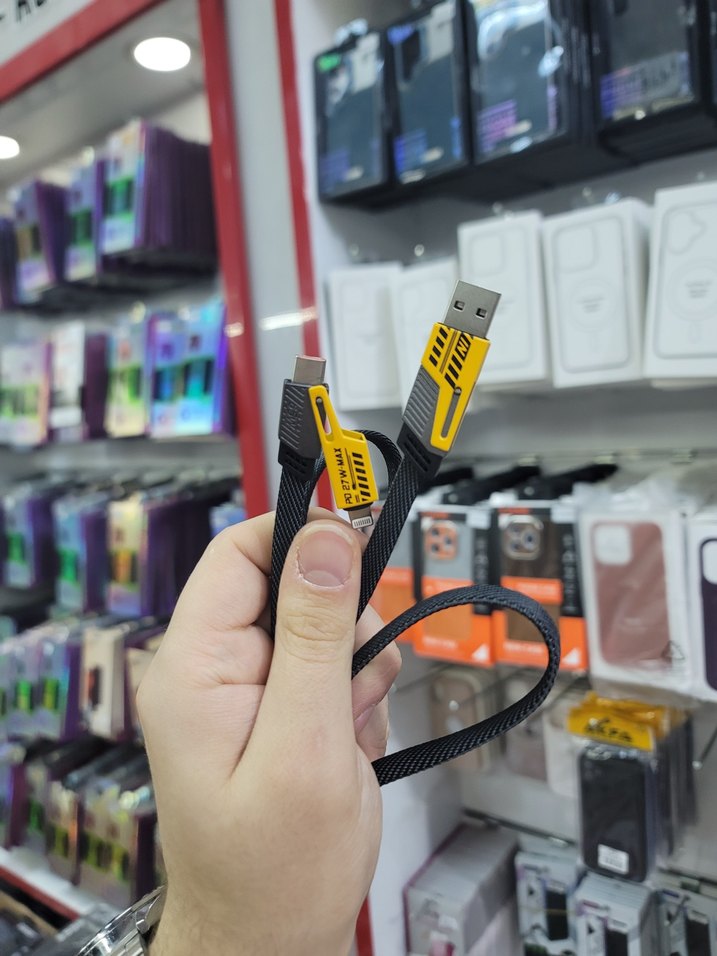 4'lü 1 Arada, Kumaş Şarj Kablosu - Görsel 5