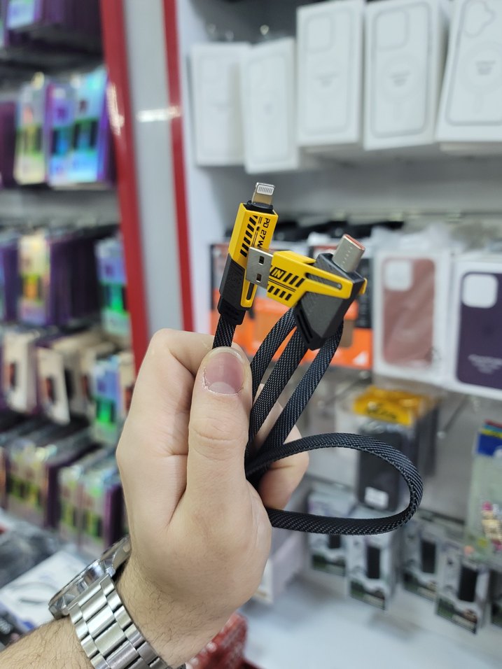 4'lü 1 Arada, Kumaş Şarj Kablosu - Görsel 4