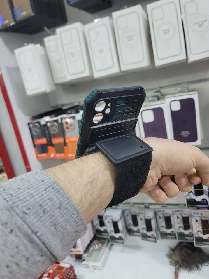 Tank kılıf, Kartlıklı, El Geçmeli Kılıf, iPhone 11, Yeşil Rengi - Görsel 5