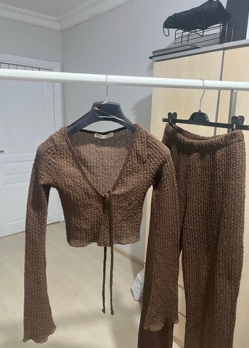xs Beden kahverengi Renk PULL&BEAR KAHVERENGİ İKİLİ TAKIM