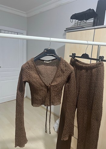 xs Beden PULL&BEAR KAHVERENGİ İKİLİ TAKIM