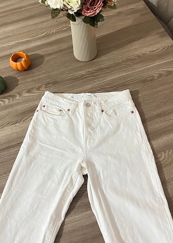 Mango Beyaz Denım Kadın Pantolon