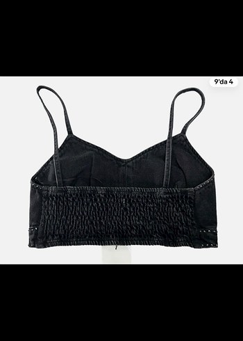 Siyah Mini Denim Atlet Büstiyer - Görsel 6