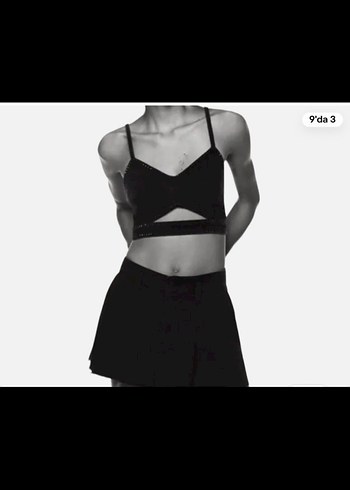 Siyah Mini Denim Atlet Büstiyer - Görsel 2