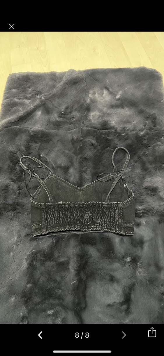 Siyah Mini Denim Atlet Büstiyer - Görsel 5