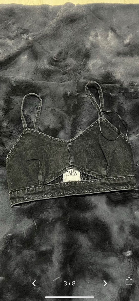 Siyah Mini Denim Atlet Büstiyer - Görsel 3