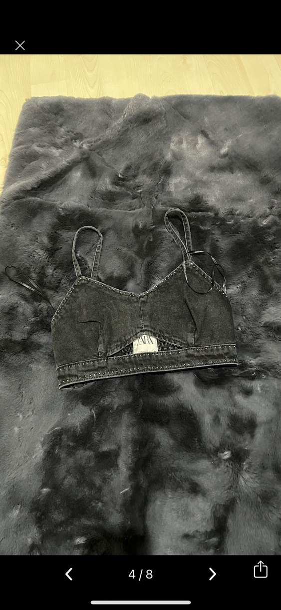 Siyah Mini Denim Atlet Büstiyer - Görsel 4