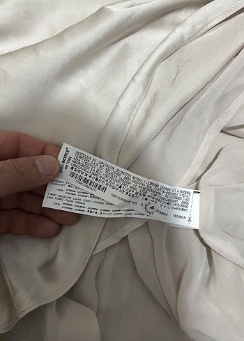 Beyaz Saten Mini V Yaka Drapeli Elbise - Görsel 6