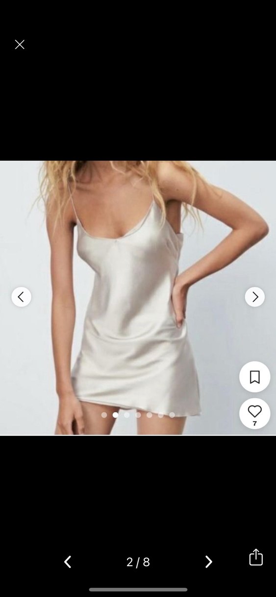 Beyaz Saten Mini V Yaka Drapeli Elbise - Görsel 2