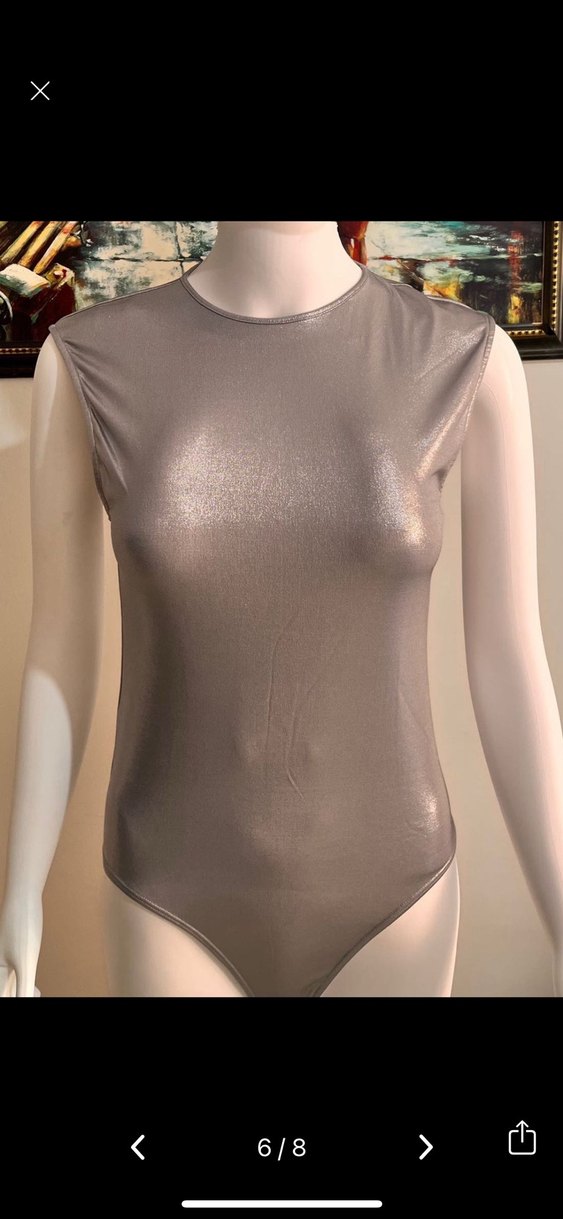 Kadın Gri Yüksek Yakalı Kolsuz Body - Görsel 3