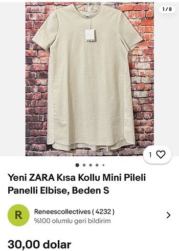 Bej Kısa Kollu Midi Kadın Elbise - Görsel 2