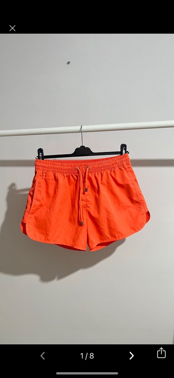 Turuncu Nakışlı Şort - Görsel 5