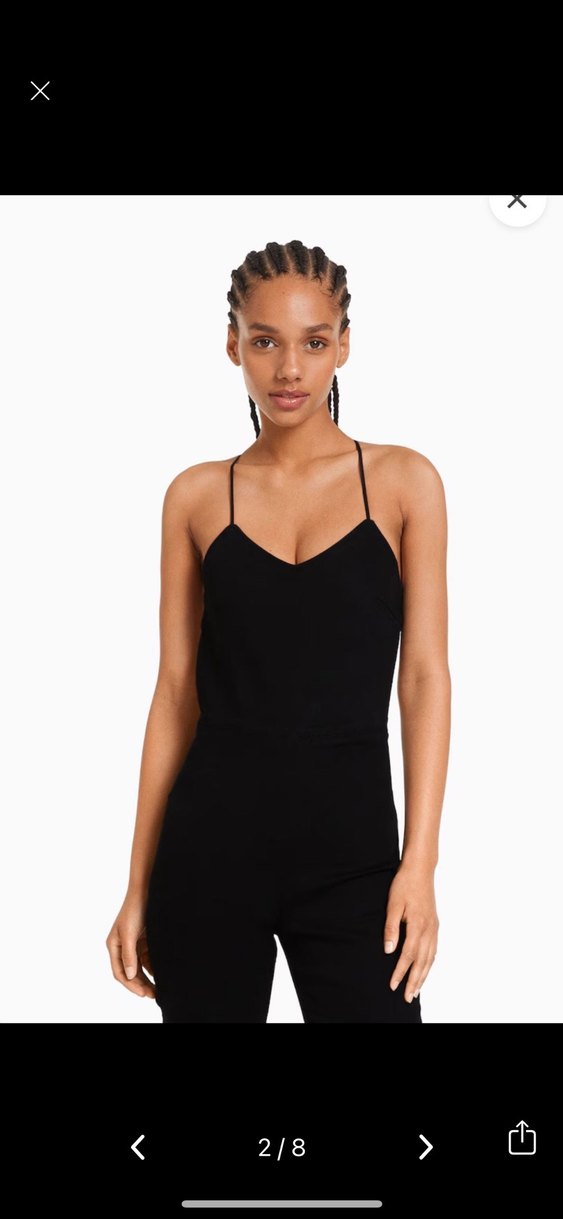 Siyah V Yakalı Kadın Tulum - Görsel 2