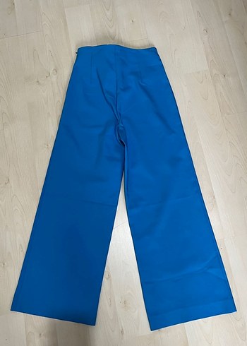 Kadın Mavi Midi Kumaş Pantolon - Görsel 5