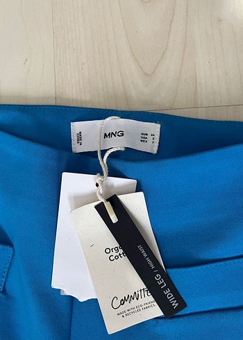 Kadın Mavi Midi Kumaş Pantolon - Görsel 3