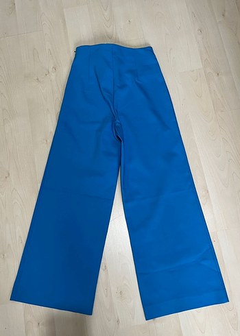 Kadın Mavi Midi Kumaş Pantolon - Görsel 4