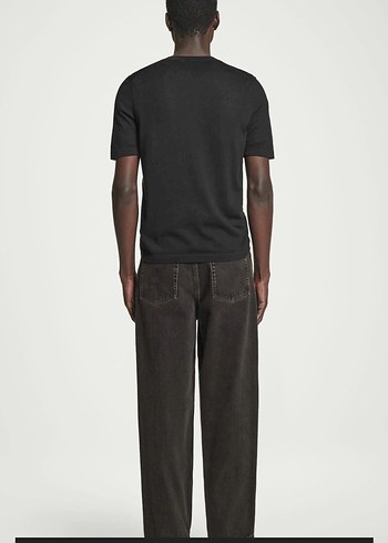 Erkek Siyah Regular Fit Midi Denim Pantolon - Görsel 6