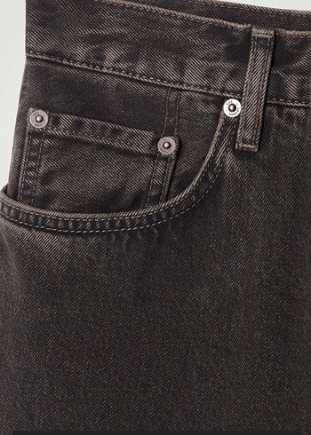 Erkek Siyah Regular Fit Midi Denim Pantolon - Görsel 3